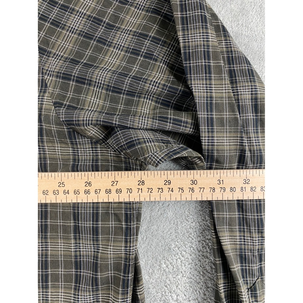 Paul Fredrick Mens XXLT Plaid Button Down Shirt Olive Green Long Staple Cotton - Picture 8 of 11